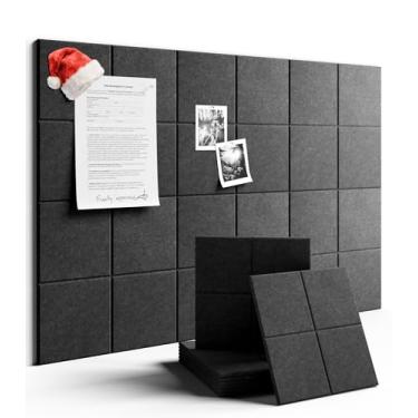 Imagem de Fluxynara Quadro de avisos grande de feltro 91 cm x 61 cm Alternativo para quadro de cortiça - Pacote com 6 com 40 abas adesivas removíveis seguras, quadros de cortiça para paredes, quadro de cortiça