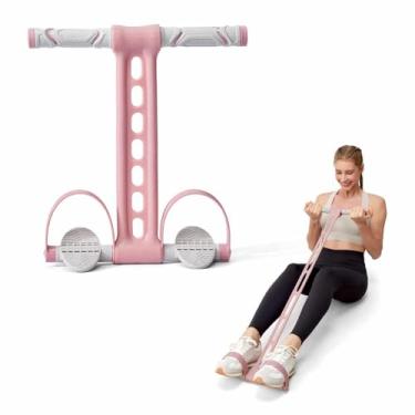 Imagem de YOTTOY Faixa de resistência de pedal, corda de tensão elástica grossa com alças, corda de puxar sentada, equipamento de fitness para pernas, braços, abdômen, cintura, academia em casa e treinamento de