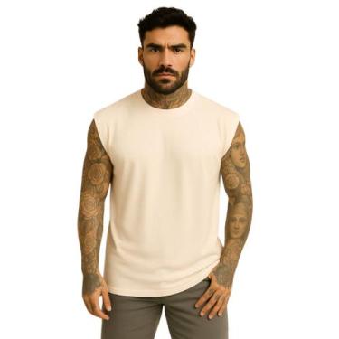 Imagem de Camiseta Regata Oversized Masculina Academia Machão Treino Longline Li