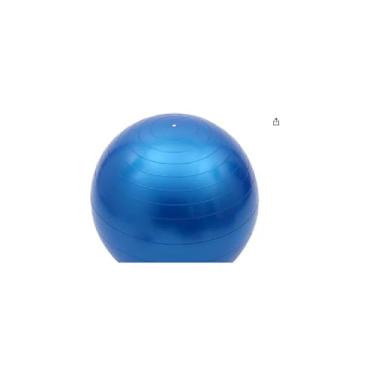 Imagem de Bola de Ginástica para Pilates, 65cm, PVC Antiderrapante, Azul, com Bomba de Ar, Sistema Antiestouro, Suporta 200kg