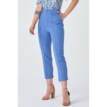 Imagem de Calça PKS Alfaiataria Capri Azul-GG-Feminino