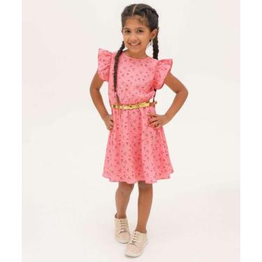 Imagem de Vestido Infantil Estampa Flores Babado Marisa Tam 4 a -15911, 6, Rosa