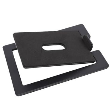 Imagem de Luocute Suporte de Alto-falante de Mesa, Inclinação de 16 Graus para Som Aprimorado, Com Almofadas de Espuma para Reduzir a ressonância. Suporta 7,7 Libras para Estantes Pequenas e (BLACK)