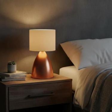 Imagem de Abajur luminaria de Mesa Clássico Elegante Bojudo Cobre Com Cúpula Dec