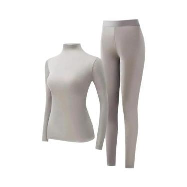 Imagem de Conjunto De Roupa Térmica Feminina De Manga Longa Com Alta Elasticidad