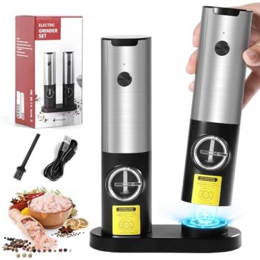 Imagem de Conjunto de moedor elétrico recarregável de sal e pimenta