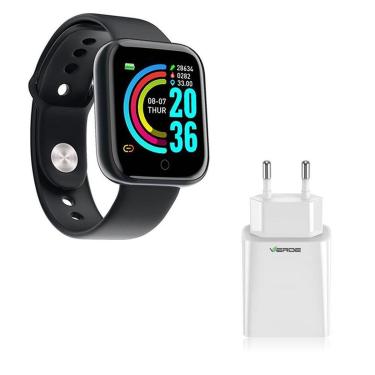 Imagem de Kit 1 Relógio Smartwatch D20/Y68  Esportivo Android iOS + 1 Base de Carregador-Unissex
