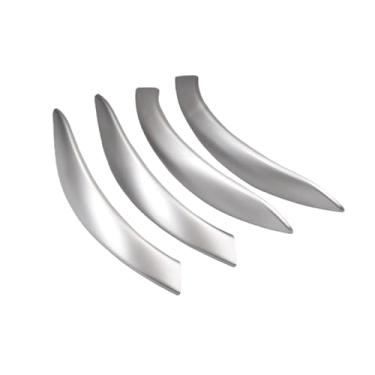 Imagem de 4 unidades da maçaneta do painel da porta interna e tampa de acabamento compatível com BMW Série 3 F30 F31 2013 2014 2015 2016 2017 / GT F34 2014 2015-2017/4 Série 4 dr F36 2015 2016 2017(Silver)