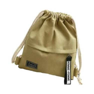 Imagem de Mochila De Lona Unissex Com Cordão, Portátil, Casual, Para Viagens E E