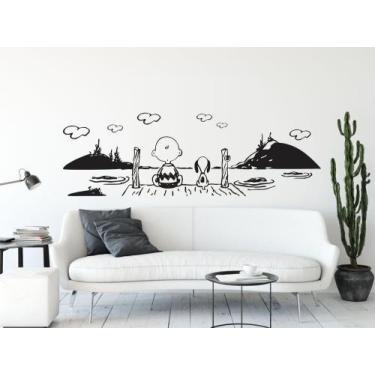Imagem de adesivo de parede decoração de quarto sala snoopy desenhos clássicos -