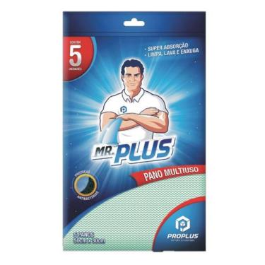 Imagem de Pano Multiuso Descartável - Pacote C/5 - MR. PLUS, Verde