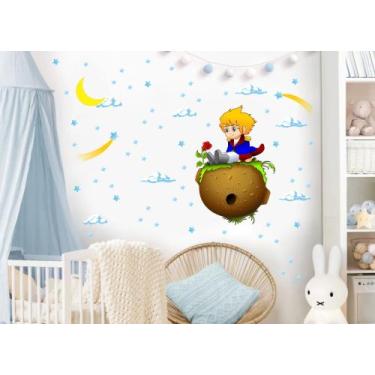 Imagem de adesivo de parede pequeno príncipe estrela cadente decoração quarto in