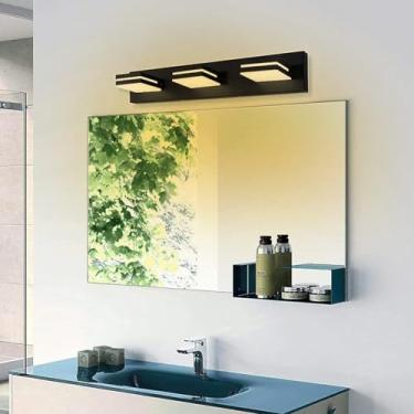 Imagem de Luz de espelho LED Arandelas de parede de banheiro Rotativo 350° Lâmpada de parede de ângulo ajustável Armário Iluminação de parede para sala de estar quarto penteadeira banheiro (Luz quente preta, 3