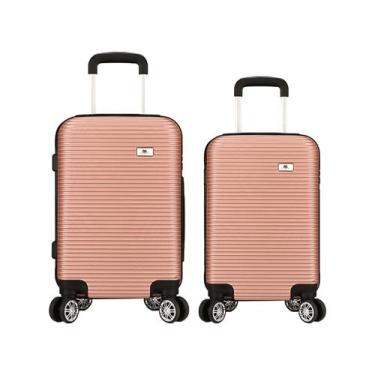 Imagem de Kit2 Mala de Viagem Bordo 10kg Padrão ANAC P+ e Média Em ABS - EAGLE, 
