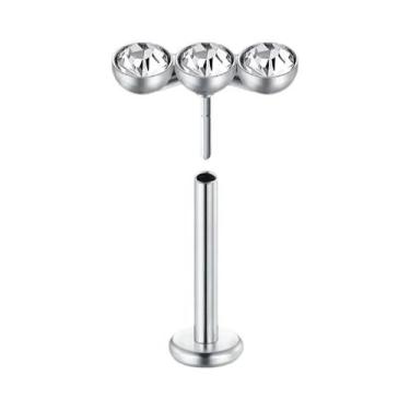 Imagem de Brincos De Piercing Femininos Modernos De Aço Inoxidável Com Estrela E