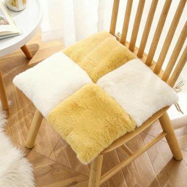 Imagem de Almofada quadrada para assento, almofadas de assento macias e antiderrapantes, almofadas grossas e macias para cadeiras confortáveis ​​para casa e cozinha.