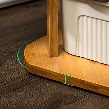 Imagem de 5sssallefaa Cabideiro, suporte para chapéu, cabideiro, de bambu, independente, 8 ganchos, para armário, entrada, sala de estudo, corredor, sala de estar, quarto/marrom (preto)