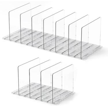 Imagem de SortNStore Organizador de bolsa e bolsa para armário: Prateleira de armazenamento de bolsa transparente ajustável - Divisores de embreagem de plástico para organizadores de armário e armazenamento