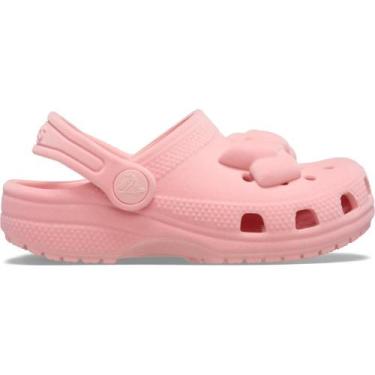 Imagem de Sandália Crocs Classic Velvet Bow Clog T Powder Pink, 22, Powder pink