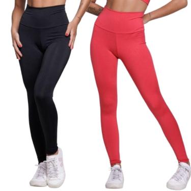 Imagem de KIT 2 Calça Legging Fitness Serra e Mar Cós Alto Roupa Para Academia Treino Musculação Moda Fitness-Feminino