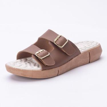 Imagem de Sandália Ortopédica Feminina Tamanco Com Fivela Massageador Para Espor