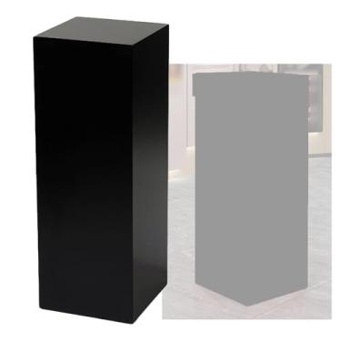 Imagem de Suporte de pedestal quadrado preto - Rodapé de 40 x 90 cm para manequins, colecionáveis, bolsas e sapatos - Plataforma de exibição com capacidade de 199.6 kg