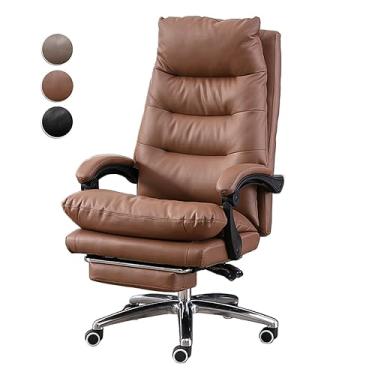 Imagem de Cadeira de escritório reclinável com encosto alto com apoio para os pés, cadeira de escritório ergonômica cadeira de mesa confortável altura ajustável, cadeira reclinável giratória 360, cadeira