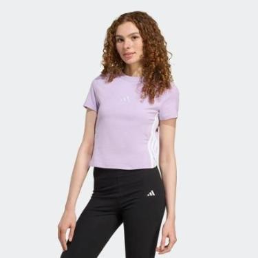 Imagem de Camiseta Adidas Slim 3 Stripes Feminina-Feminino