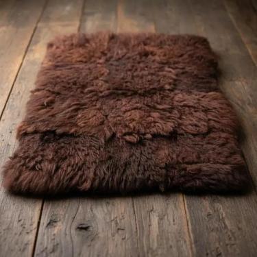 Imagem de Tapete Pelego Marrom Lã Carneiro Super Macio Luxo Premium - BMT