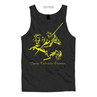 Imagem de Camiseta São Jorge Guerreiro Padroeiro Regata - BLACKCHIC, Preto, Amar