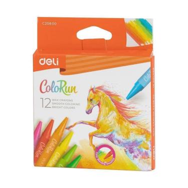 Imagem de Giz de Cera Deli 12 Cores - Embalagem com 12 Unidades