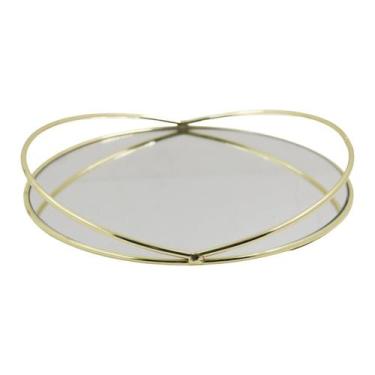 Imagem de Bandeja Decorativa Dourada Espelhada - Laradore 25cm Redonda