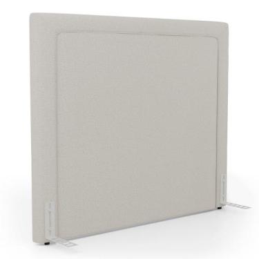 Imagem de Cabeceira Cama Box King Size Alba 195cm com Frame Linho Bege - Abmaza