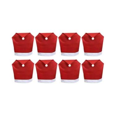 Imagem de Capa De Cadeira De Natal Vermelha Em Tecido Não Tecido Para Decoração 