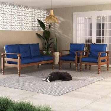 Imagem de Jogo Sofá Madeira Maciça 3 Lugares E 2 Poltronas Liz Multimóveis Vcr70