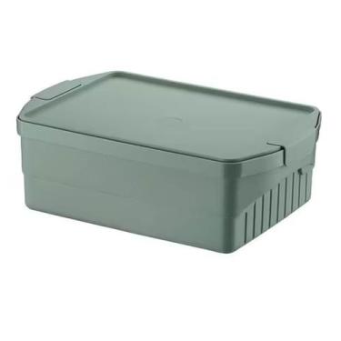 Imagem de Caixa Organizadora com Tampa 8L Menta Crippa Empilhável Closet Escritó
