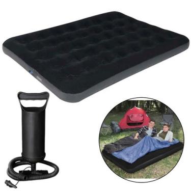 Imagem de Colchão Inflavel Grande Casal 300Kg Resistente Com Bomba Ar - Deluxe C