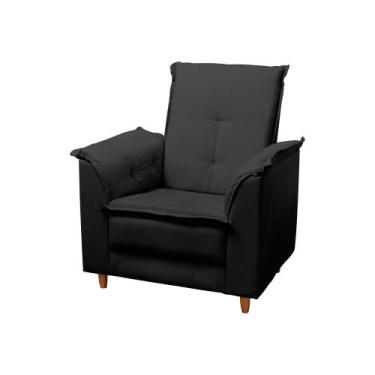 Imagem de Poltrona Decorativa Luna D26 Recepção Clínica Barbearia Pés Palito Tan