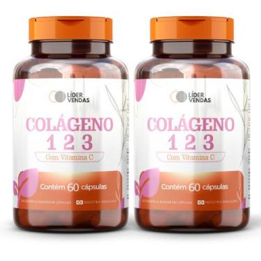 Imagem de Colágeno Tipo 1 2 E 3 500mg 60 Caps Pele E Articulações 2 POTES - LV