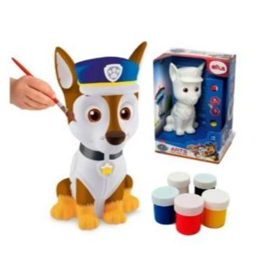Imagem de Arts Kit Pintura Boneco Chase da Patrulha Canina 20cm com Tinta Removi