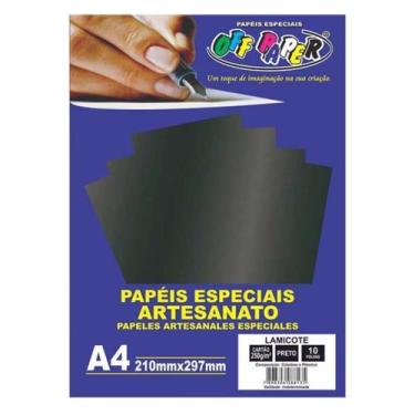 Imagem de Papel Lamicote Preto A4 250g 10 Fls - Off Paper