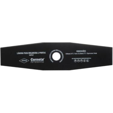 Imagem de Lâmina para roçadeira 2 pontas 350 x 25,4 x 2 mm - Corneta