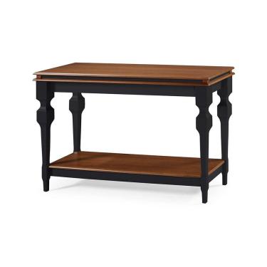 Imagem de Aparador para Sala e Divisor de Ambiente com 1 Prateleira 2004 Manchester Linz Móveis - Preto/Imbuia