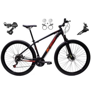 Imagem de Bicicleta aro 29 Ksw Xlt 24v Câmbios Shimano Freios Hidráulicos Garfo com Suspensão - Preto\Vermelho\Laranja
