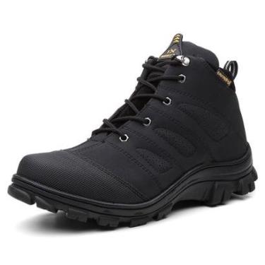 Imagem de Coturno Adventure Bota Masculina Cano Medio Cadarço Biqueira Impermeável Solado Borrach...