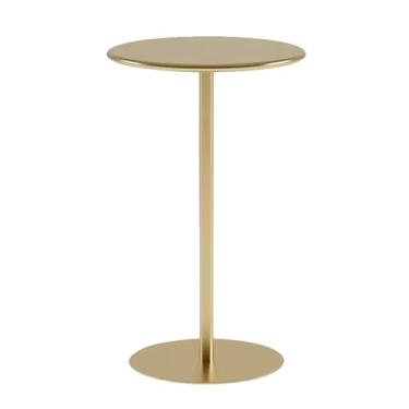 Imagem de Mesa De Jantar De Cozinha, Mesa De Bar Redonda, Mesa De Pub Bistrô De Metal Para Coquetel, Mesa Lateral/final Da Sala De Estar, Mesa De Balcão De Bebidas De Café, Mesa S, Gold, 40x40x50cm