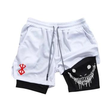 Imagem de Shorts Esportivos Masculinos 2 em 1 - Secagem Rápida para Corrida, Aca