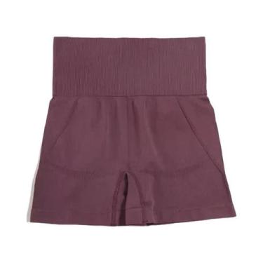 Imagem de Shorts Esportivos Femininos De Cintura Alta Para Ciclismo, Corrida, Fi