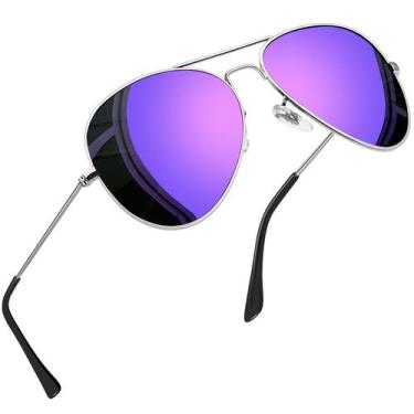 Imagem de Óculos de sol Joopin Trendy Purple Polarized UV400 Silver Frame