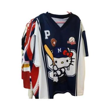 Imagem de Camiseta Unissex Hello Kitty Com Decote Em V, Moda Cartoon, Roupas Esp